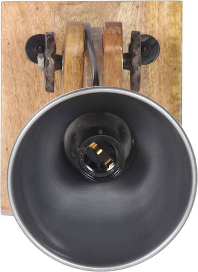 vidaXL Vintage Lamp Wall with Socket E27 Silver 14cm