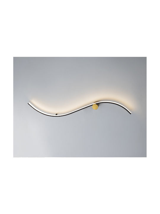Siloe Leuchte Wand mit Integrierter LED Schwarz 17x102cm