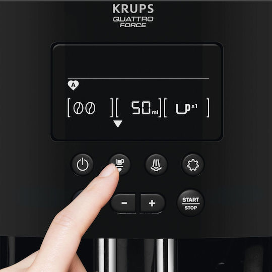 Krups Arabica 1450W Налягане 15бар с мелачка Черна