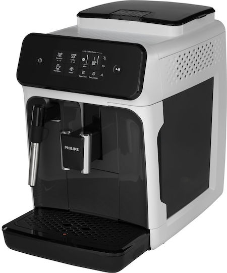 Philips Series 1200 Αυτόματη Μηχανή Espresso 1500W Πίεσης 15bar με Μύλο Άλεσης Λευκή EP1223/00