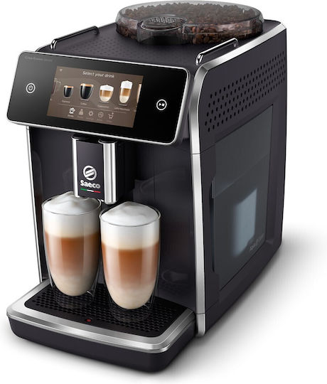 Saeco GranAroma Deluxe Αυτόματη Μηχανή Espresso 1500W Πίεσης 15bar για Cappuccino με Μύλο Άλεσης Μαύρο/Ασημί