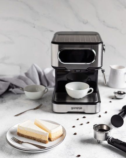 Gorenje ESCM15DBK Espressoare 1100W Presiune 15bar Argintie 737434