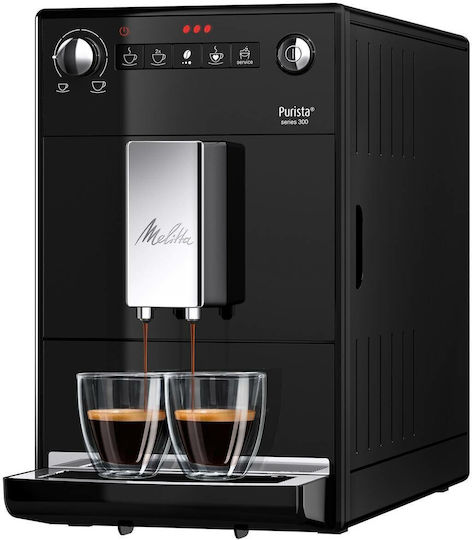 Melitta Purista Pure Automatische Espressomaschine 1450W Druckreiniger 15bar mit Mahlwerk Schwarze 6771312