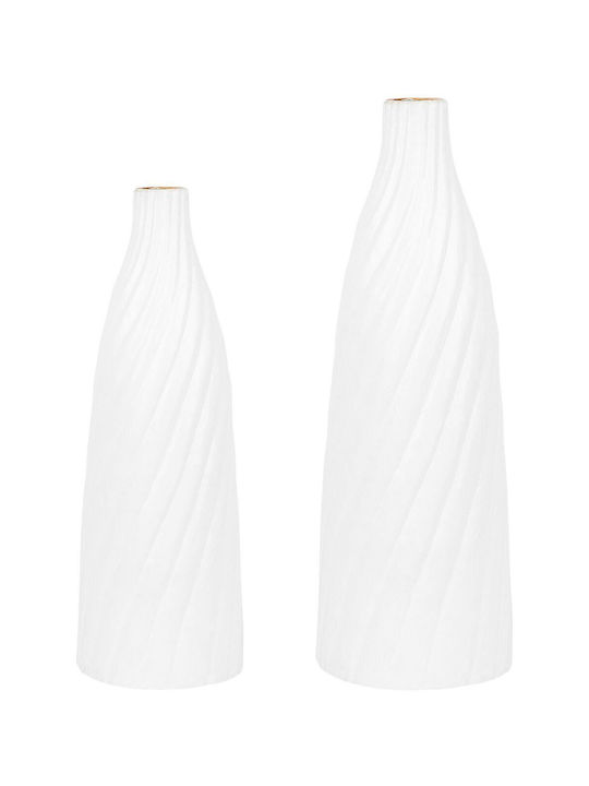 Beliani Decorative Vase White