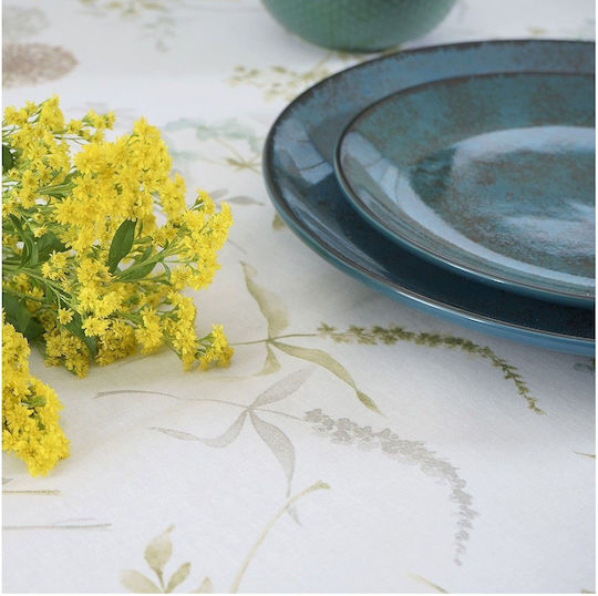 Dimeco Tablecloth Cotton Stain Resistant 5804 White 135x220cm