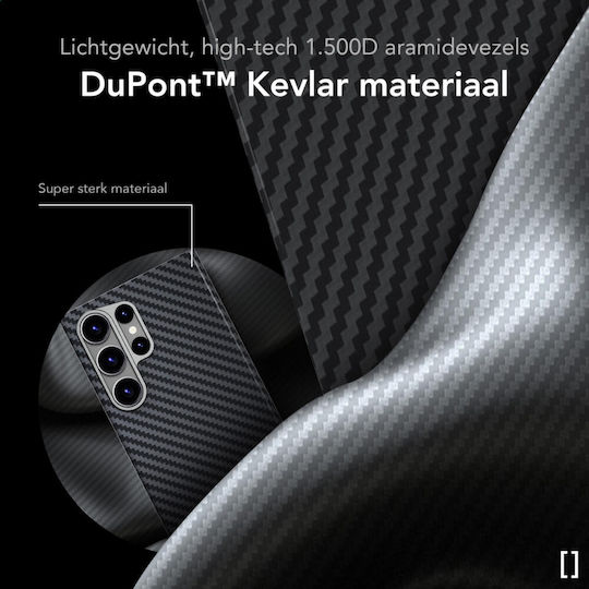 Nekit Umschlag Rückseite Aramid Fiber 1mm Schwarz (Galaxy S24 Ultra)