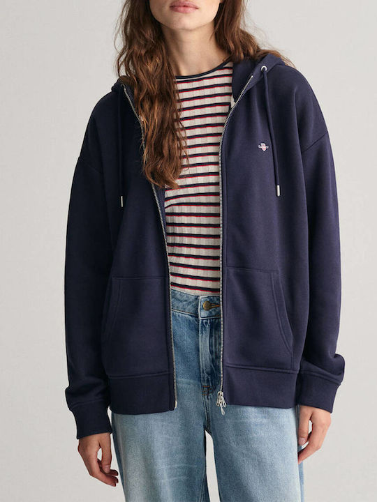 Gant Shield Women's Hooded Cardigan Dark Blue