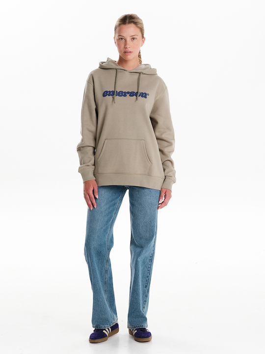 Long Women's Sweatshirt Hooded Green