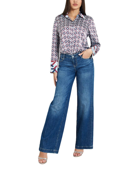Women's Long Sleeve Shirt Red, Blue, Sky Blue