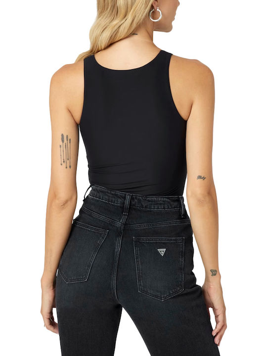 Sleeveless Bodysuit Slim Fit Black