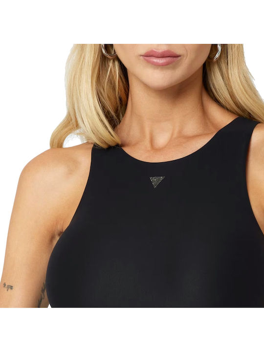 Sleeveless Bodysuit Slim Fit Black