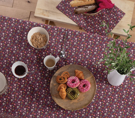Nef-Nef Homeware Tablecloth Cotton Stain Resistant Livingry berry 140x180cm
