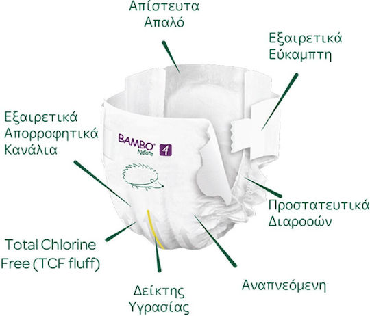 Bambo Nature Πάνες με Αυτοκόλλητο Eco Friendly No. 4 για 7-14kg 24τμχ