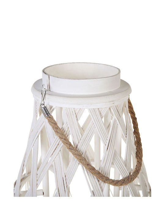 Beliani Wooden Lantern White 34cm