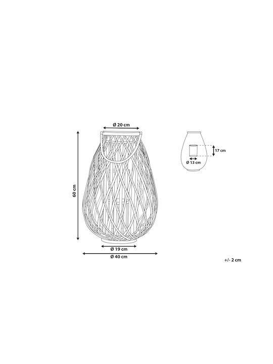 Beliani Lămpi De Veghe Din Lemn Maro 40 Cm