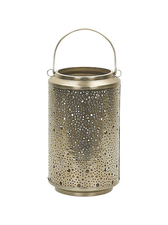 Beliani Metallische Laterne Grau 15cm