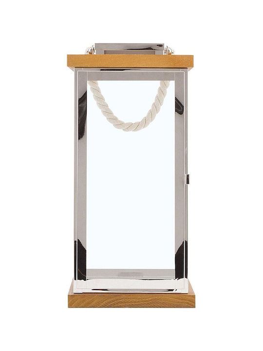 Beliani Glaslaterne Silber 19cm