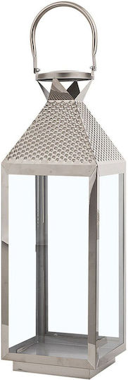 Beliani Metallic Silver Lantern 18cm