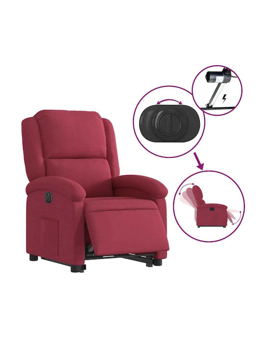 Relaxsessel mit Fußhocker Samt Bordeaux 71x86.5x99.5cm