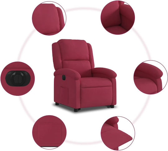 Relax Armchair with Footstool Bordeaux 71x86.5x99.5cm