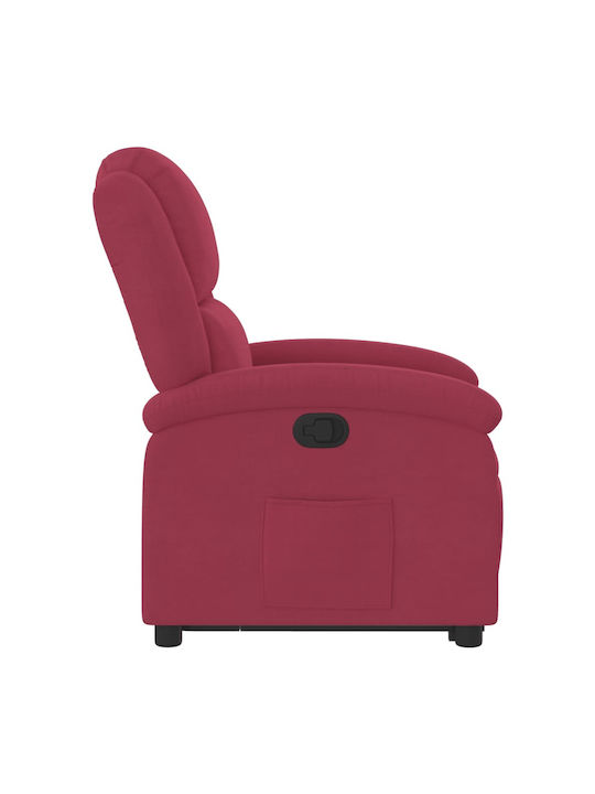 Relaxsessel mit Fußhocker Samt Bordeaux 71x86.5x99.5cm