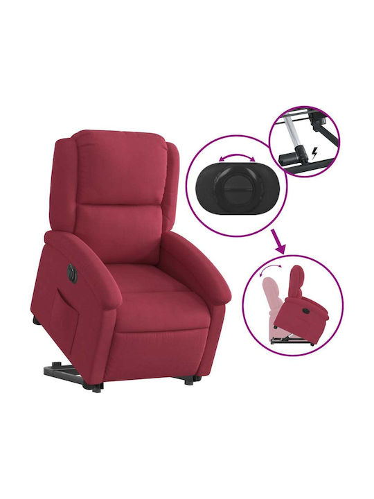 Relaxsessel mit Fußhocker Samt Bordeaux 71x86.5x99.5cm