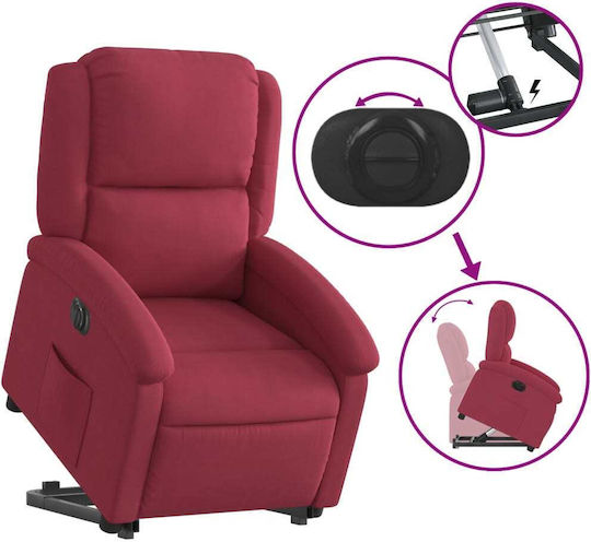 Relax Armchair with Footstool Bordeaux 71x86.5x99.5cm