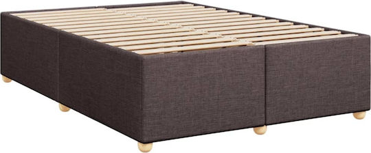 Bed Frame Without Mattress Brown 140x200 cm Fabric Brown 140 x 200 cm