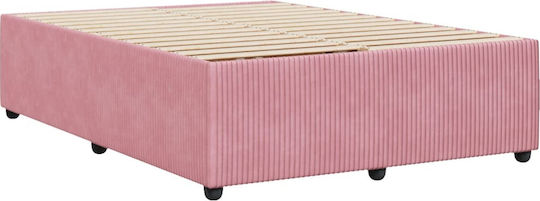 Pink Velvet Bed Frame 140x200 cm
