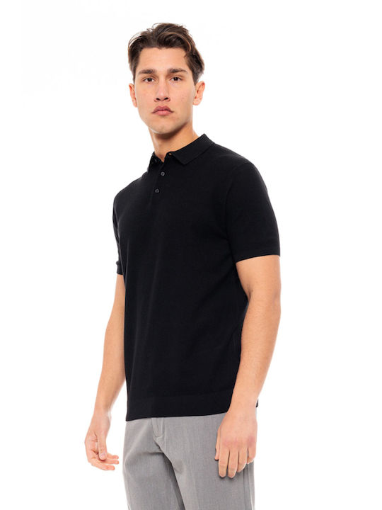 Smart Fashion Men's Short Sleeve Blouse Polo BLACK