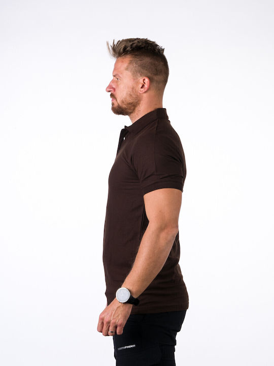 Polo Kurzarmbluse Dark Brown