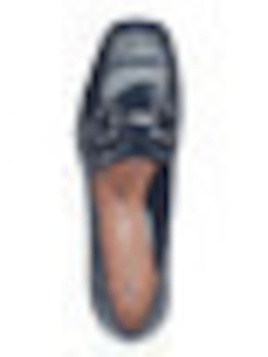 Lackleder Damen Loafers in Blau Farbe