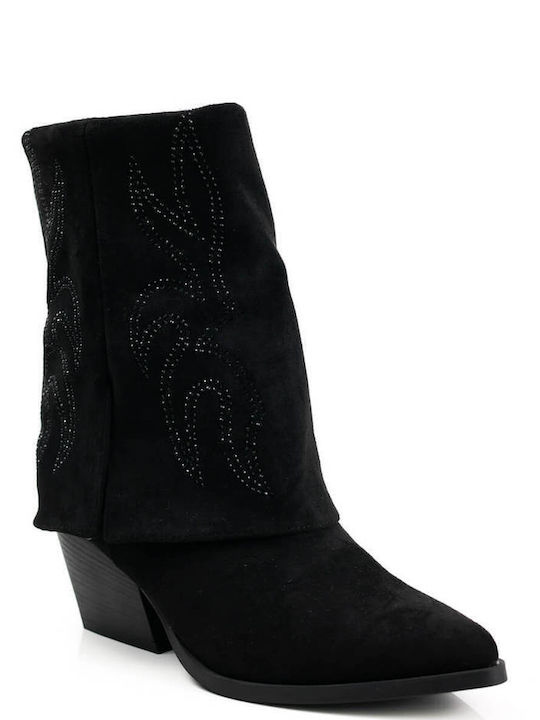 Ligglo Suede Women's Cowboy Boots Black