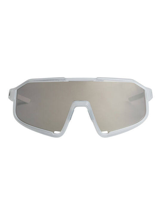 Quiksilver Sunglasses with White Plastic Frame and Silver Mirror Lens EQYEY03203-XWWS