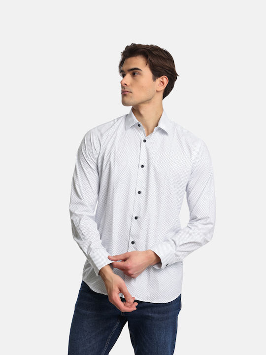 Paco & Co Men's Shirt Long Sleeve Cotton White