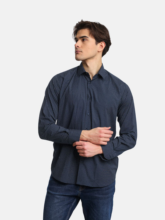 Paco & Co Men's Shirt Long Sleeve Cotton navy