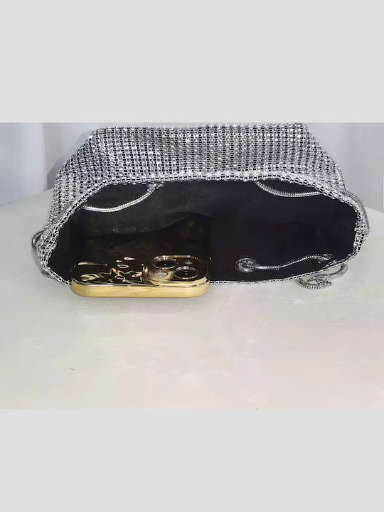 Damenbeutel Schultertasche Silber
