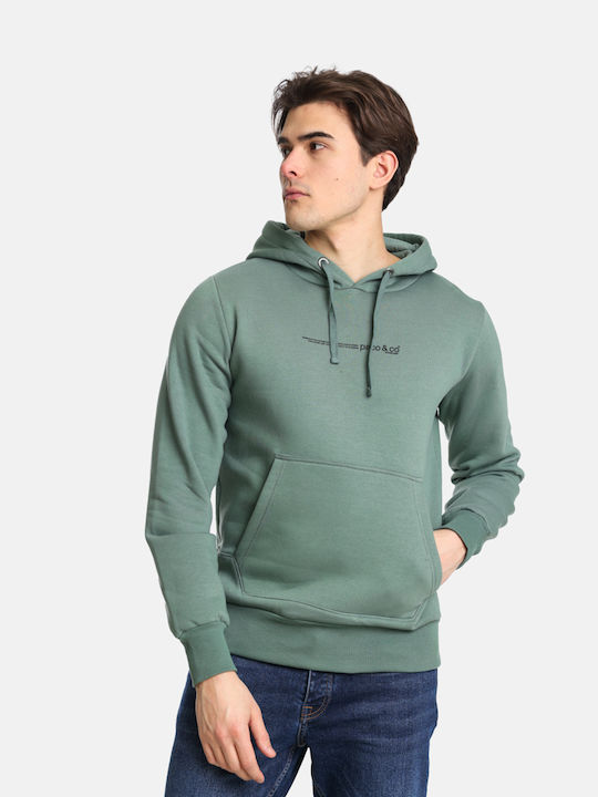 Life Style Butiken Men's Sweatshirt with Hood and Pockets Mint