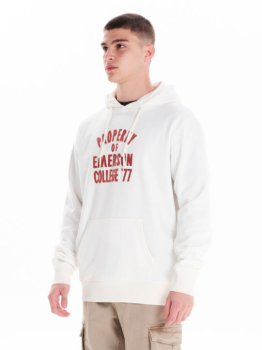 Emerson Men's Sweatshirt with Hood White