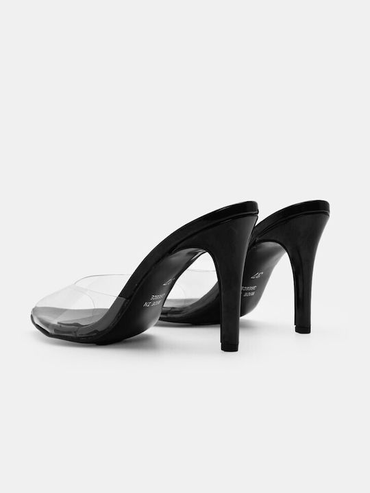 Luigi Heel Mules Black