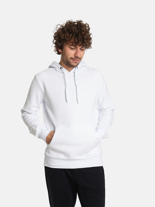 Life Style Butiken Men's Sweatshirt with Hood and Pockets white