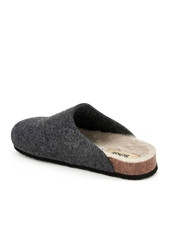 Luise Anatomical Women's Slippers with Fur Gray