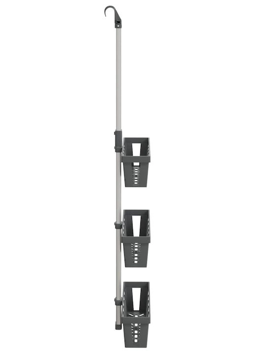 vidaXL Επιτοίχια Ραφιέρα Μπάνιου Μεταλλική 30x15x67cm Ασημί