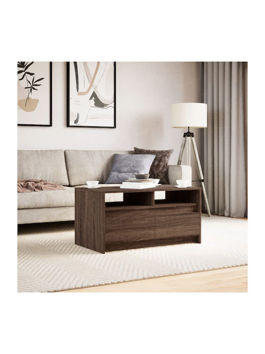 Rectangular Coffee Table Wooden with LED Brown Oak L90xW50xH45.5cm.