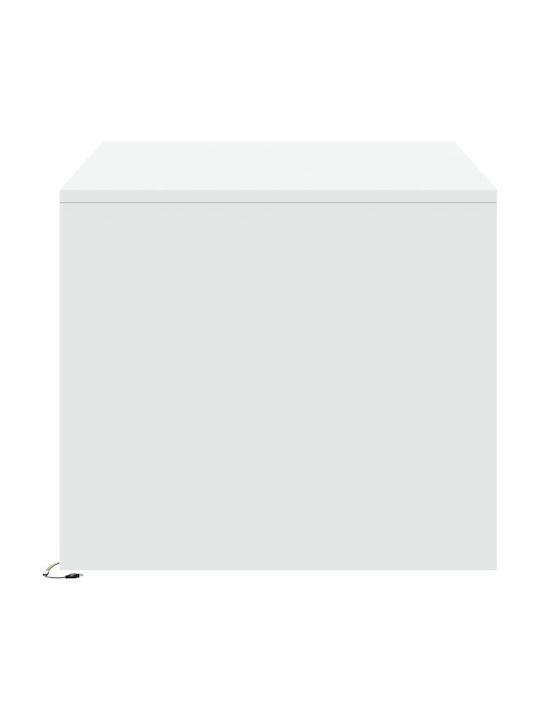 Rectangular Central Wooden Coffee Table with Drawers White M100xW50xH43.5cm