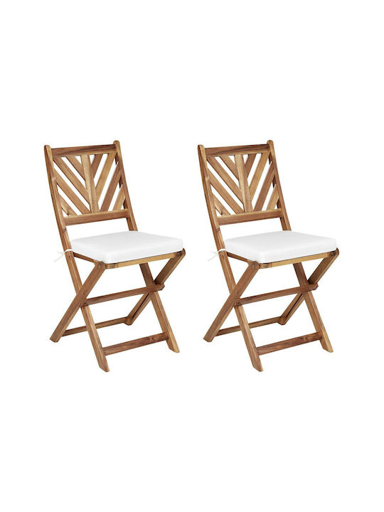 Beliani Garden Chair Cushion White 2pcs
