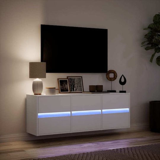 White TV Stand L130xD31xH45cm