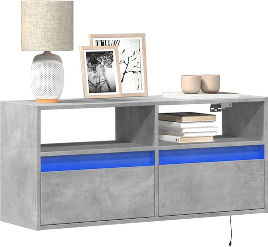 Gray Concrete TV Stand 100x31x45cm