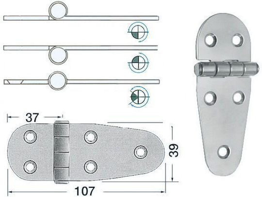 Eval Hinge Boat Deck Classic 107x40mm107mm