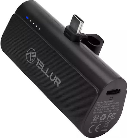 Tellur PD201 USB-C Power Bank 5000mAh Μαύρο